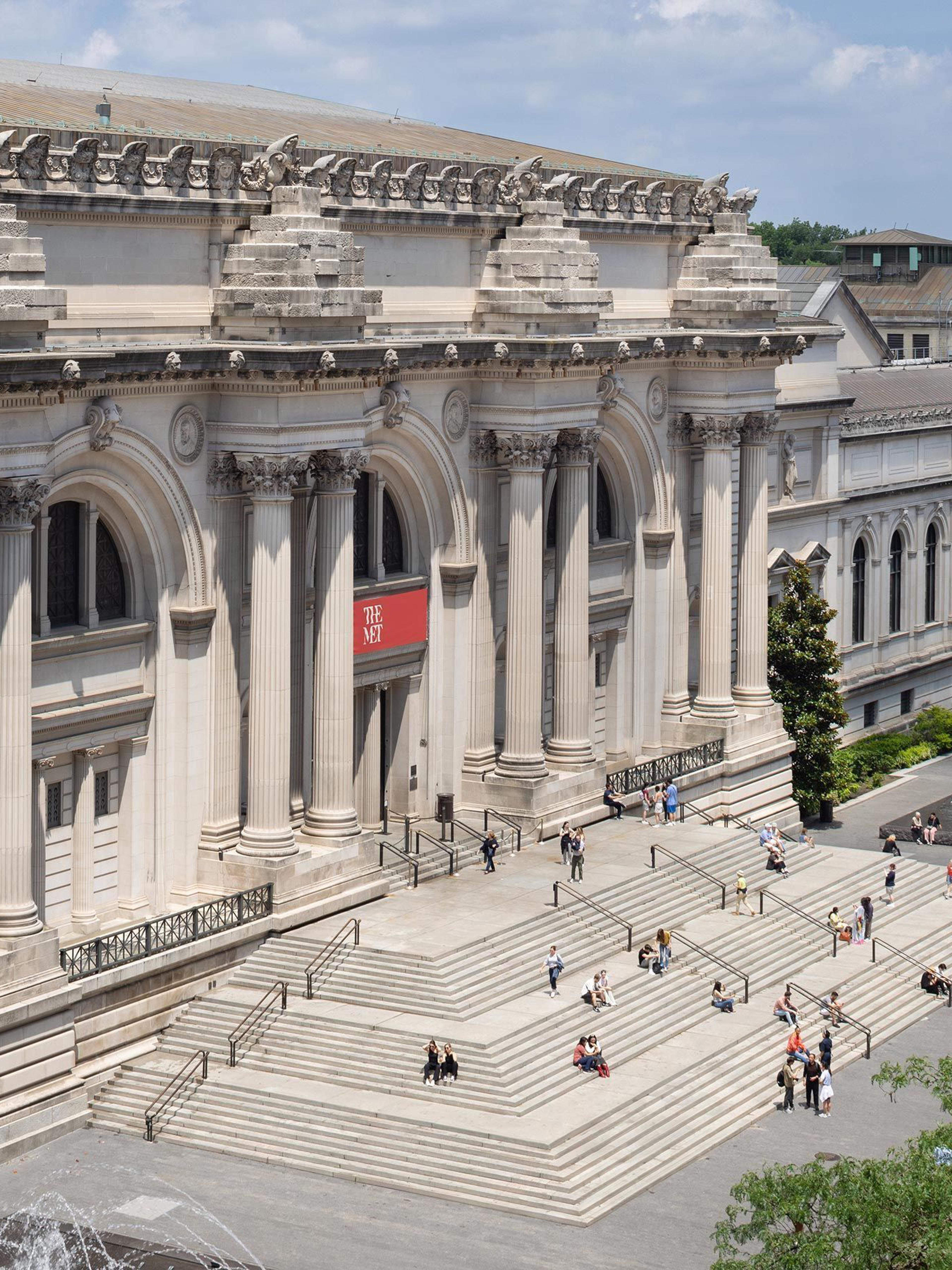 The Met's facade viewed from the south on a bright sunny day.